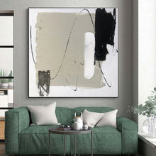 Load image into Gallery viewer, Large - Scale Gray - Black - White Abstract Art for Contemporary Entryway & Art - Forward Café LargeART0502