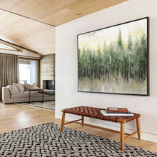 Load image into Gallery viewer, Misty Forest in Green and Gray Abstract acrylic painting DLZ065