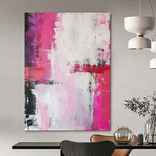 Load image into Gallery viewer, “Pink and White Abstract Splash” – Vibrant Abstract with Bold Pink and White DTP114