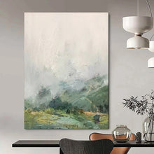 Load image into Gallery viewer, Gray & Green Abstract Landscape Art, Perfect for Serene Office & Nature - Themed Bedroom LargeART2110