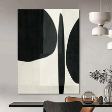 Load image into Gallery viewer, Black & White Organic Abstract Painting, Suited for Art Gallery & Monochrome Study LargeART1426