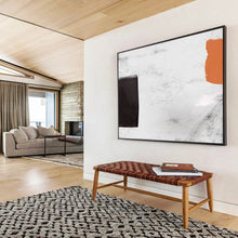 Load image into Gallery viewer, Bold Black - White - Orange Abstract Acrylic painting DLZ146