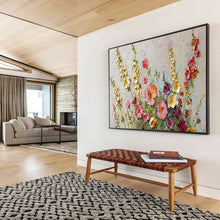 Load image into Gallery viewer, 3D Wildflowers Abstract Painting for Bohemian Garden Room & Art - Filled Café DKH260