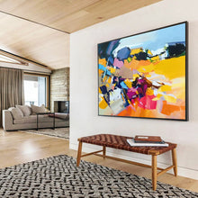 Load image into Gallery viewer, Vibrant Abstract Chaos: Energetic Color Explosion Large - Scale Hand - painted Abstract Acrylic Art DLZ187
