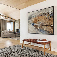 Load image into Gallery viewer, Earth - Toned Textured Abstract Art for Rustic Home Office & Art Gallery Pop - Up DKH084