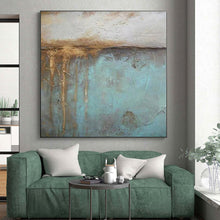 Load image into Gallery viewer, Rust and Teal Textured Wall Acrylic Art - Suited for Industrial - chic Loft & Retro - style Bar LargeART0629