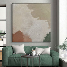 Load image into Gallery viewer, Large Soft Beige, Brown & Green Color Block Abstract Acrylic for Yoga Studio & Bedroom Nook LargeART0391