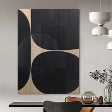Load image into Gallery viewer, Grand Hand - painted Circular Shapes Monochrome Acrylic Art for Modern Lounges LargeART0137