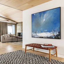 Load image into Gallery viewer, Dynamic Blue Sea and Sky Abstract acrylic painting DLZ031