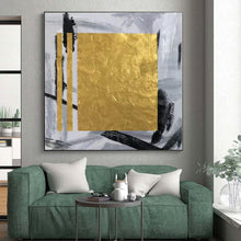 Load image into Gallery viewer, Large - Scale Gold - Black Abstract Geometry Acrylic for Sophisticated Hallway LargeART0292