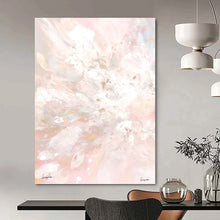 Load image into Gallery viewer, “Blush Blossom Cloud” - Pastel Pink and White Floral Abstraction, Abstract Painting on Canvas DKH1088