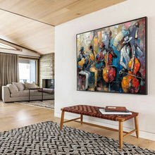 Load image into Gallery viewer, Colorful Jazz Band Painting on Canvas - “Vibrant Performers” DKH761