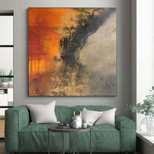 Load image into Gallery viewer, Hand - painted Substantial Warm - Toned Abstract Mystery Acrylic Art for Cozy Studies LargeART0026