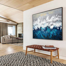 Load image into Gallery viewer, Abstract Sea Wave Painting for a Vibrant Dining Room Ambiance LargeART1601