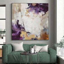 Load image into Gallery viewer, Enormous Purple - Gold Abstract Acrylic Art for Luxury Dining Room Walls LargeART0259