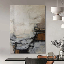 Load image into Gallery viewer, “Neutral Tones Abstract Composition” Abstract Painting on Canvas, Minimalist Decor DKH1007