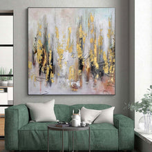 Load image into Gallery viewer, Gold - Accented Abstract Art for Glamorous Dining Room & Art - Filled Hallway LargeART0891