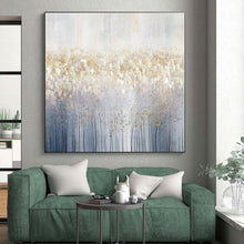 Load image into Gallery viewer, Silver and Gold Forest Abstract Acrylic Art - Ideal for Elegant Hotel Lobby & Glamorous Bedroom LargeART0592