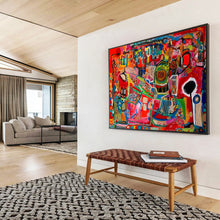 Load image into Gallery viewer, Hand - painted Bold Colorful Abstract Mosaic Acrylic Art for Modern Art Galleries at Home LargeART1680