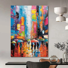 Load image into Gallery viewer, Vibrant Colorful City Street Abstract Painting, Suited for Urban - Themed Café & City - Lover’s Living Room LargeART1911