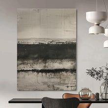 Load image into Gallery viewer, Black & White Textured Abstract Painting, Suited for Contemporary Art Gallery Wall & Minimalist Bedroom LargeART1369
