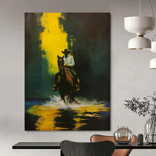 Load image into Gallery viewer, “Cowboy on Horse in Moonlight” – Dramatic Western Scene with Striking Lighting DTP104