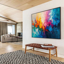 Load image into Gallery viewer, Hand - Painted Vivid Color Block Abstract Acrylic Art for Creative Studio Space LargeART1643