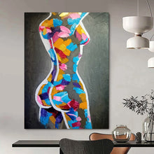 Load image into Gallery viewer, Colorful Abstract Female Body Art, Bold Palette Figurative Painting for Modern Bedroom & Artistic Boudoir LargeART2188