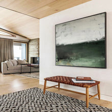 Load image into Gallery viewer, Minimalist Gray - Green Abstract Painting for Calm Study & Scandinavian - Style Bedroom DKH264