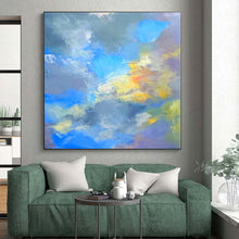 Load image into Gallery viewer, Large - Scale Hand - painted Colorful Cloud - Like Abstraction Acrylic Art for Bright - Themed Sunrooms LargeART0223