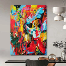 Load image into Gallery viewer, Colorful Dance of Figures Abstract Canvas Painting, Perfect for Lively Living Room & Artistic Dance Studio LargeART1192
