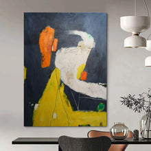 Load image into Gallery viewer, Dark - Hued Abstract Forms Painting - Perfect for Sophisticated Study & Moody Lounge LargeART1412