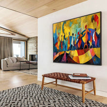 Load image into Gallery viewer, Colorful Abstract Figures Painting on Canvas - “Joyful Dancers” DKH768