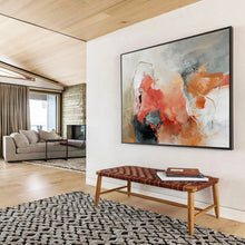 Load image into Gallery viewer, Coral Gray Drama Abstract Painting DKH515