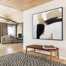 Load image into Gallery viewer, Abstract Painting with Black, White, and Beige for Industrial Loft & Monochrome Gallery DKH313