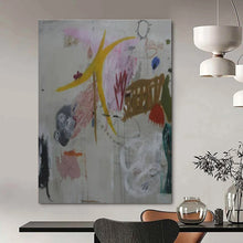 Load image into Gallery viewer, Whimsical Abstract Collage Painting - Ideal for Art - Filled Nursery & Quirky Lounge LargeART1408