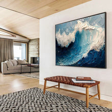Load image into Gallery viewer, Textured Wave Painting on Canvas - “Powerful Ocean Waves” DKH766