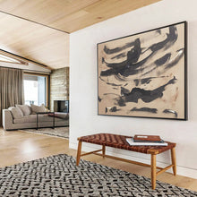 Load image into Gallery viewer, Ink - Style Abstract Painting on Canvas - “Fluid Strokes” DKH735