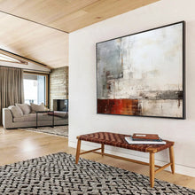 Load image into Gallery viewer, Gray, White & Rust Abstract Minimalist Art - Great for Industrial Loft & Modern Study DKH043
