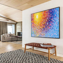 Load image into Gallery viewer, Colorful Sun “Vibrant Vortex” Painting on Canvas, Dynamic Celestial Art DKH881