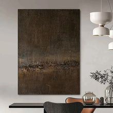 Load image into Gallery viewer, Dark Brown Cracked Abstract Art for Industrial - chic Loft & Art Gallery Café LargeART0946