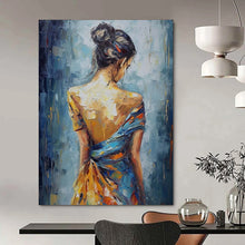 Load image into Gallery viewer, Blue & Orange Figurative Abstract Art, Ideal for Bohemian Bedroom & Artistic Studio LargeART2137