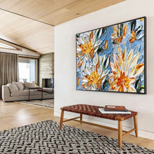 Load image into Gallery viewer, Textured Daisies “Bold Blooms” Painting on Canvas, Vivid Floral Art DKH896