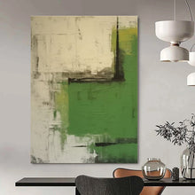 Load image into Gallery viewer, Green & Gray Abstract Canvas Painting, Great for Bohemian - Chic Bedroom & Nature - Inspired Study LargeART1297