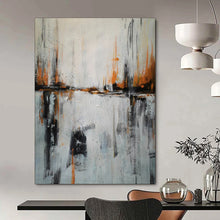 Load image into Gallery viewer, Gray & Orange Abstract River Landscape, Ideal for Modern Living Room & Art - Filled Study LargeART1973