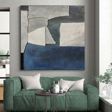 Load image into Gallery viewer, Large Gray - Toned Geometric Abstract Wall Art for Bedroom & Gallery Space LargeART0386