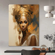 Load image into Gallery viewer, Abstract Painting Gold Turban Woman Art for Bedroom & Salon Decor LargeART2159