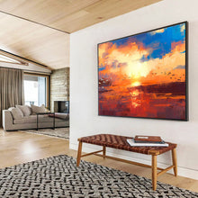 Load image into Gallery viewer, Vibrant Abstract Sunset Bird Painting On Canvas DKH387