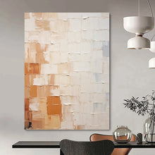 Load image into Gallery viewer, “Soft Color Block Textured Abstract” - Beige, Brown, White Abstract Art on Canvas DKH1331