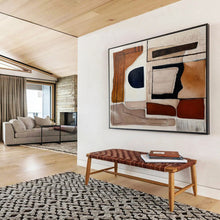 Load image into Gallery viewer, Earth - Toned Geometric Abstract Painting on Canvas - “Desert Shapes” DKH655